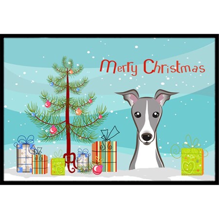 Carolines Treasures Christmas Tree and Italian Greyhound Indoor or Outdoor Mat- 18 x 27 BB1608MAT